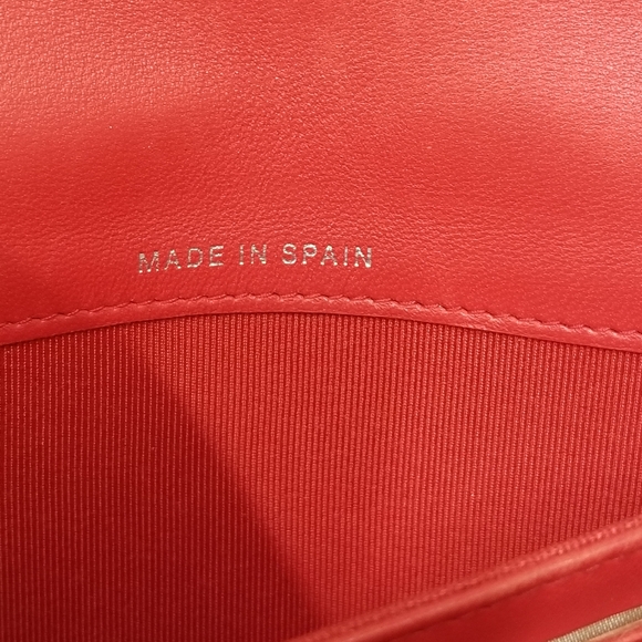 Auth CHANEL Lambskin Quilted Large Flap Wallet  in Red - Picture 15 of 16